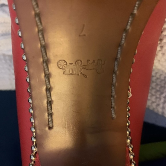 EUC Coach Red with Gold Beading Shoes -Size 7 - Picture 7 of 7